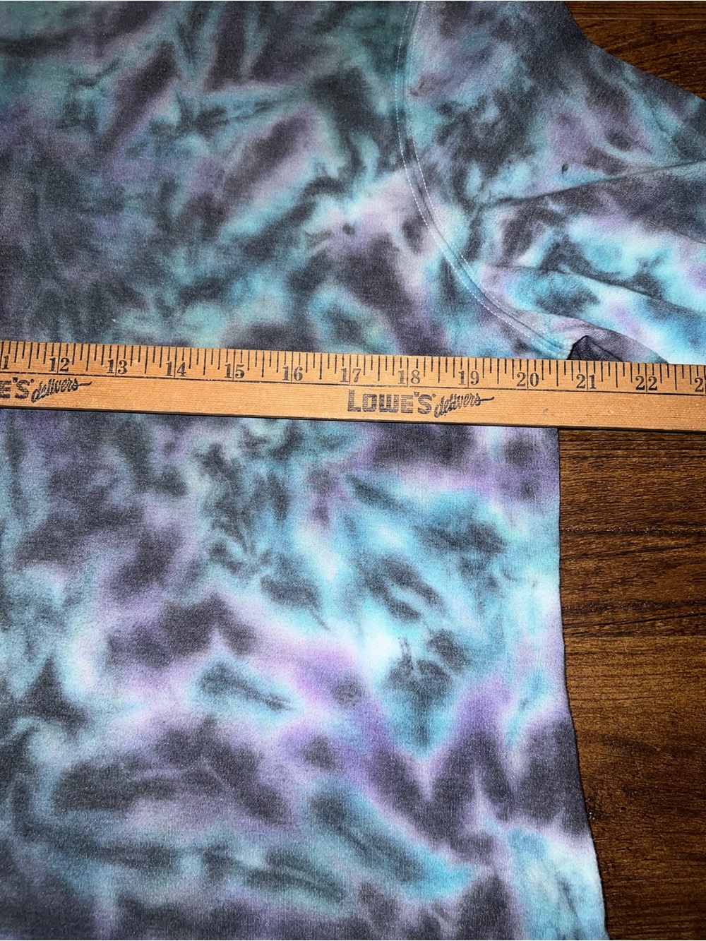 Teal Mock Neck Tie Dye Long Sleeve Sweatshirt Purple Psychedelic Hippie Size M - Picture 8 of 10